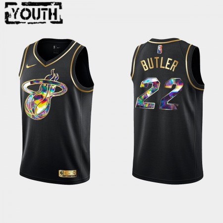 Maillot Basket Miami Heat Jimmy Butler 22 Nike 2021-22 Noir Golden Edition 75th Anniversary Diamond Swingman - Enfant
